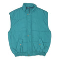 Mens Teal Sleeveless Puffer Jacket XL Polyester Blend Zip Casual Outdoor Vest