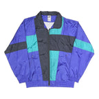 PUMA Mens Blue Teal Black Retro Track Jacket M Polyester Blend Colourblock Zip