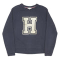 TOMMY HILFIGER Womens Navy Blue Sweatshirt M Crew Neck Cotton Blend Pullover