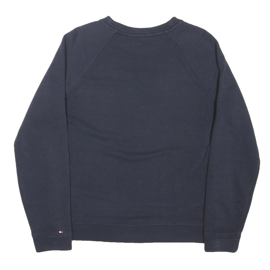 TOMMY HILFIGER Womens Navy Blue Sweatshirt M Crew Neck Cotton Blend Pullover