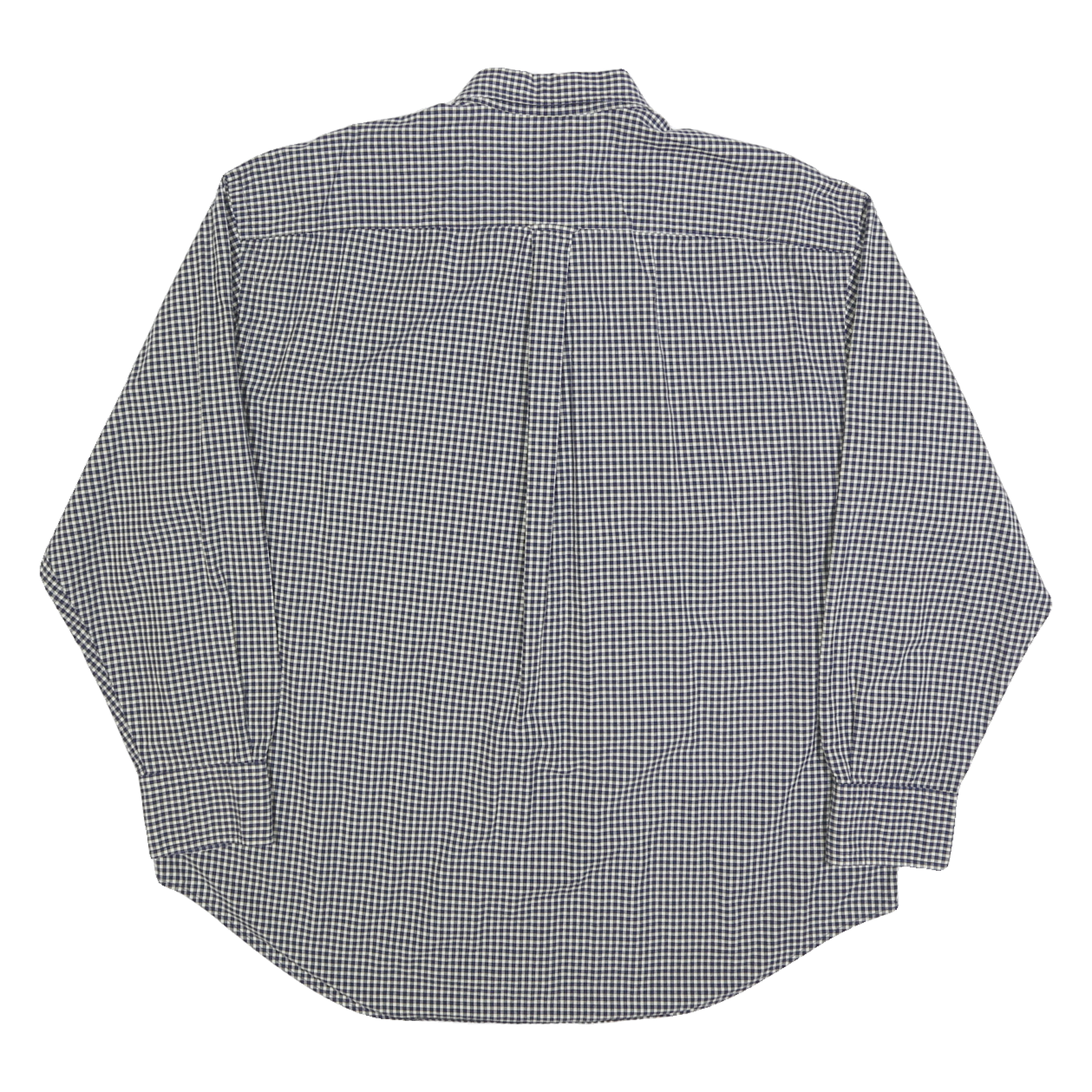 NAUTICA Mens Blue & White Check Shirt XL Classic Cotton Blend Long Sleeve Button