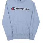 CHAMPION Mens Blue Pullover Hoodie S Cotton Blend Casual Sportswear