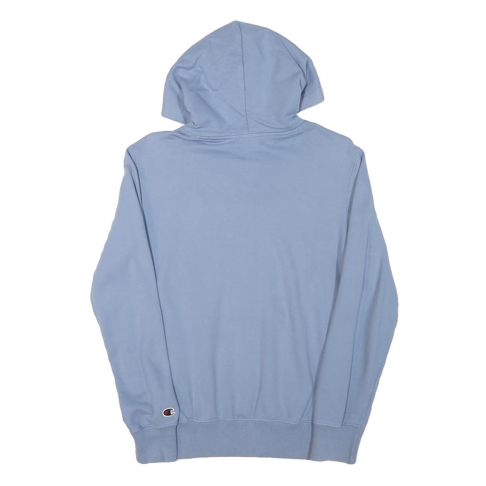 CHAMPION Mens Blue Pullover Hoodie S Cotton Blend Casual Sportswear