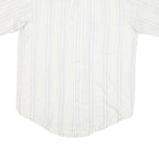TOWNCRAFT Mens White & Blue Stripe Short Sleeve Shirt M Cotton Blend Casual