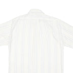 TOWNCRAFT Mens White & Blue Stripe Short Sleeve Shirt M Cotton Blend Casual