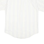 TOWNCRAFT Mens White & Blue Stripe Short Sleeve Shirt M Cotton Blend Casual