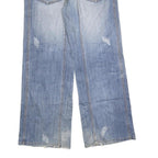 BONSAE Mens Relaxed Blue Denim Light W32 L32 Casual Zip Jeans