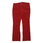 LAUREN RALPH LAUREN Womens Cotton Blend Red Loose Straight Trousers W36 L33