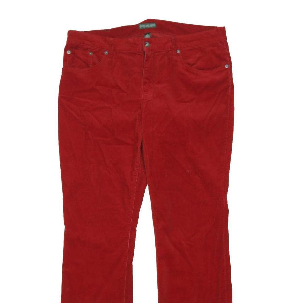 LAUREN RALPH LAUREN Womens Cotton Blend Red Loose Straight Trousers W36 L33