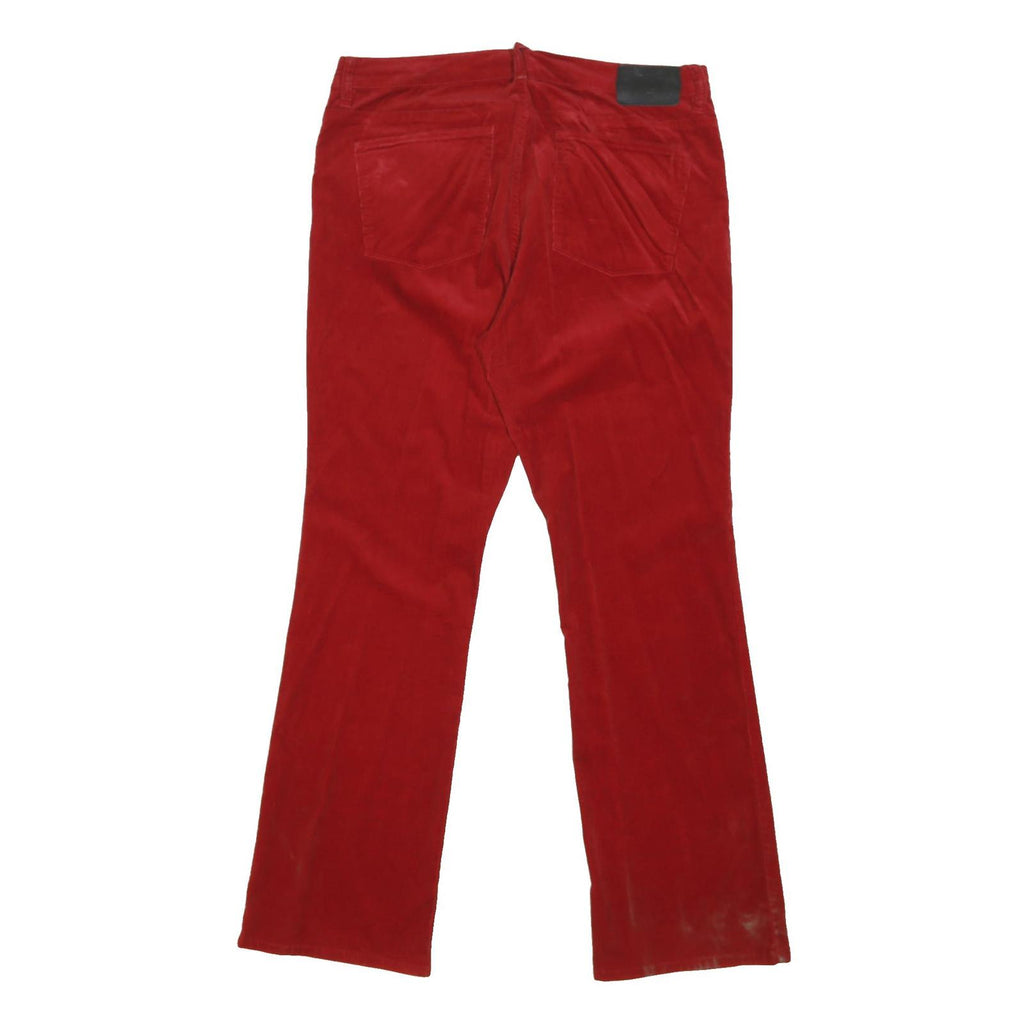 LAUREN RALPH LAUREN Womens Cotton Blend Red Loose Straight Trousers W36 L33