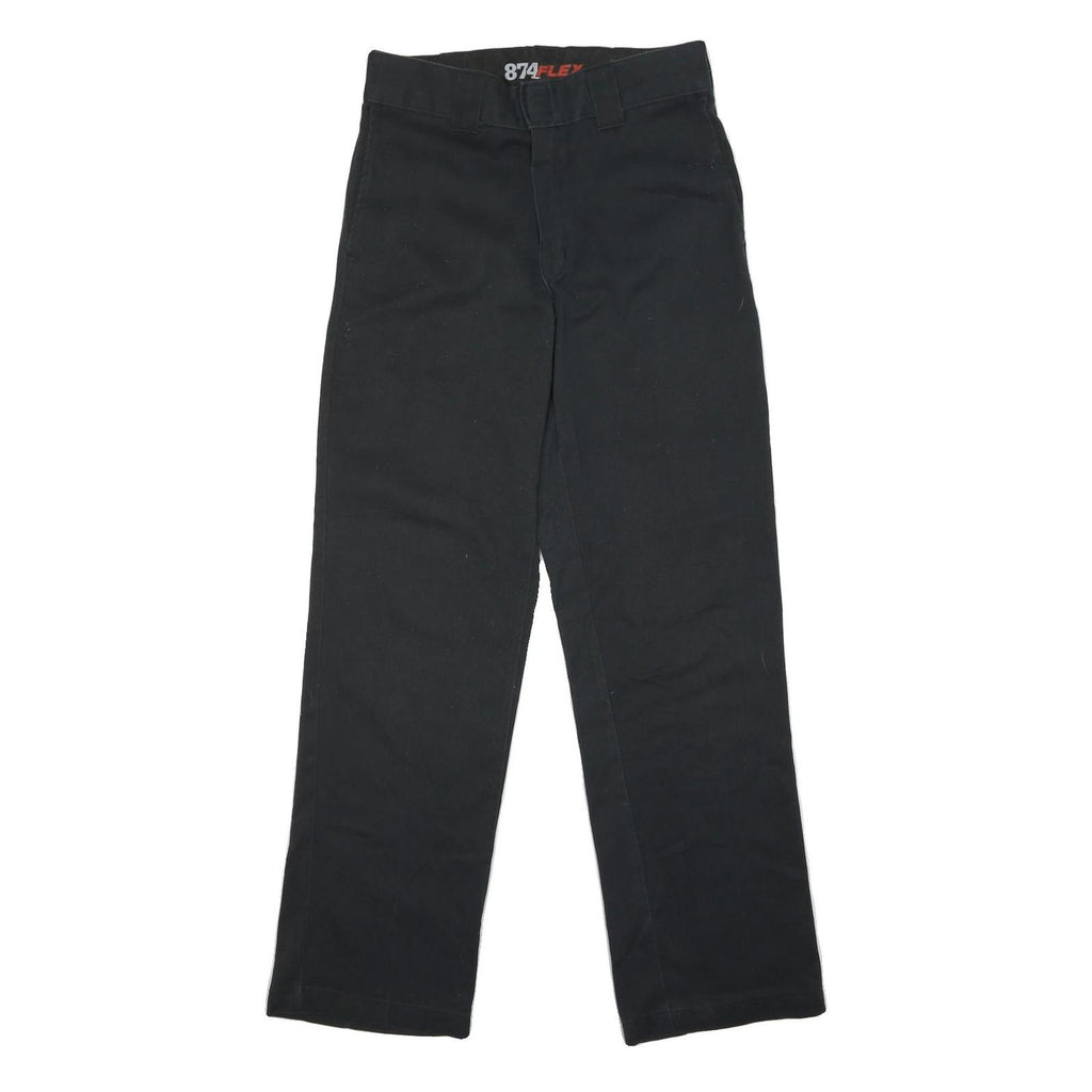DICKIES Mens Polycotton Black Regular Straight Trousers W30 L32 Workwear Zip