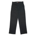DICKIES Mens Polycotton Black Regular Straight Trousers W30 L32 Workwear Zip