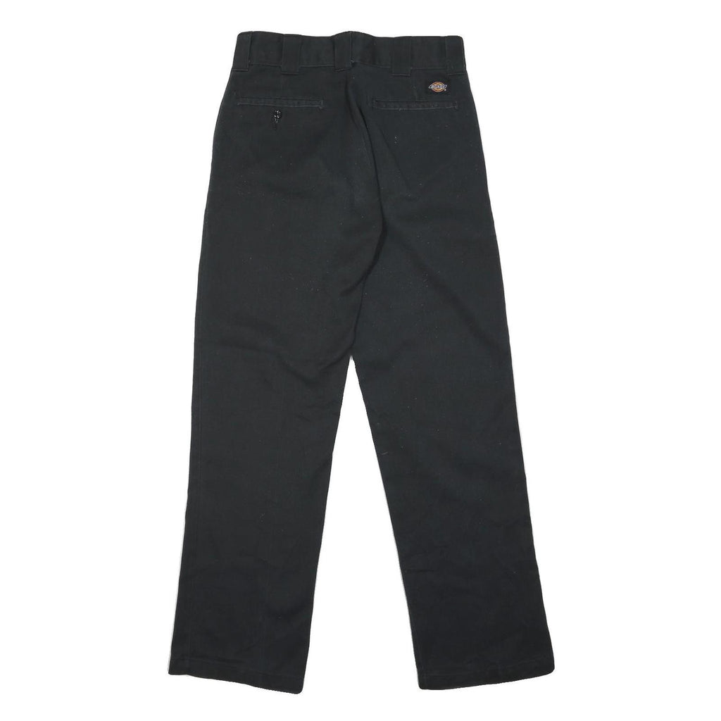 DICKIES Mens Polycotton Black Regular Straight Trousers W30 L32 Workwear Zip