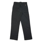DICKIES Mens Polycotton Black Regular Straight Trousers W30 L32 Workwear Zip