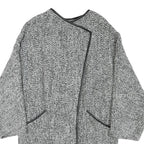 ZARA BASIC Womens Grey Acrylic Blend Relaxed Jacket Size S Knit Oversized