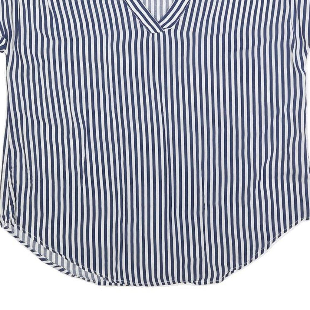 GAP Womens Blue & White Striped Top Short Sleeve V-Neck M Lightweight Casual