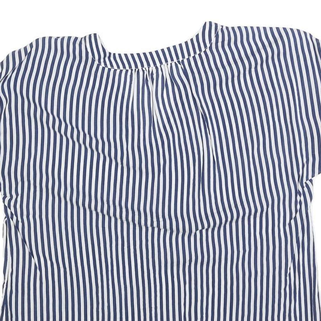 GAP Womens Blue & White Striped Top Short Sleeve V-Neck M Lightweight Casual