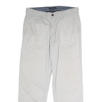 TOMMY HILFIGER Mens Cotton Blend White Regular Straight Trousers W32 L30 Classic