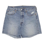 LEVI'S Womens Denim Blue Casual Shorts L W32 Distressed Cotton Blend