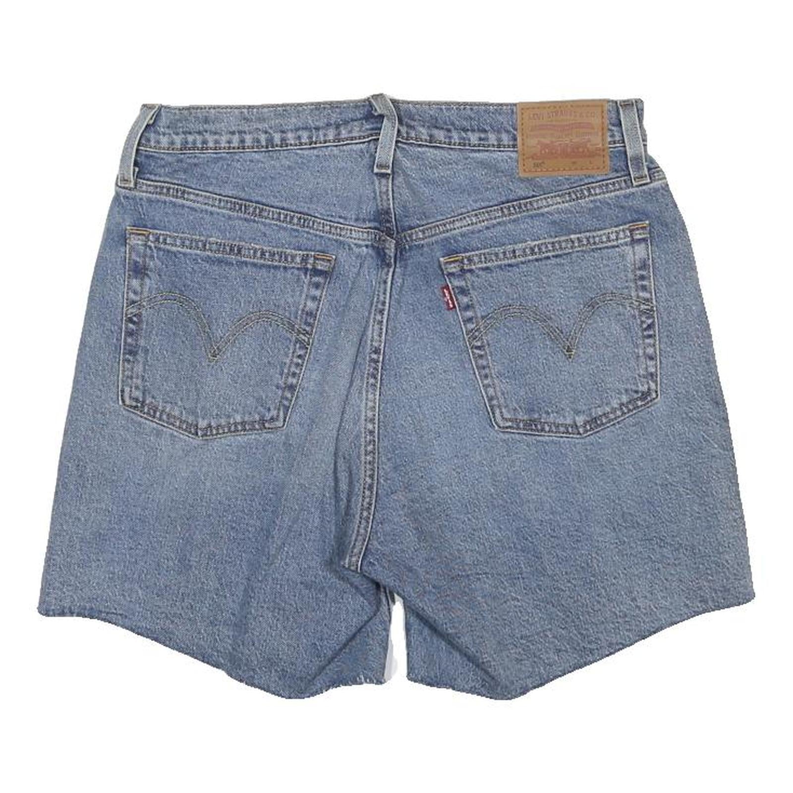 LEVI'S Womens Denim Blue Casual Shorts L W32 Distressed Cotton Blend