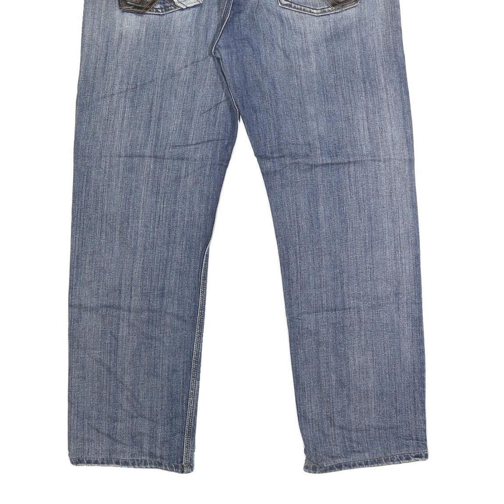 G-STAR Mens Jeans Blue Regular Straight Denim Medium W40 L30 Embroidered Pockets