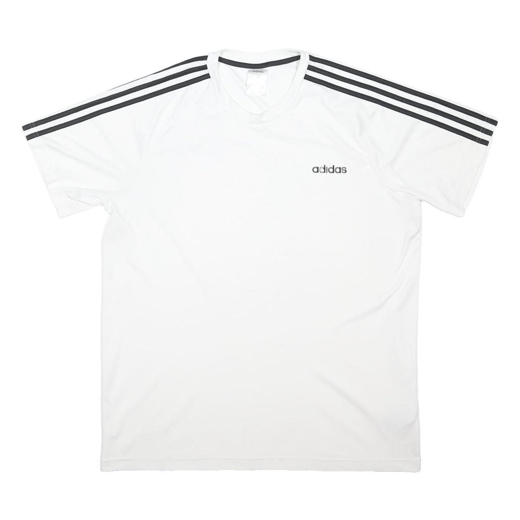 ADIDAS Mens White & Black Classic T-Shirt XL Short Sleeve Crew Neck Sportswear