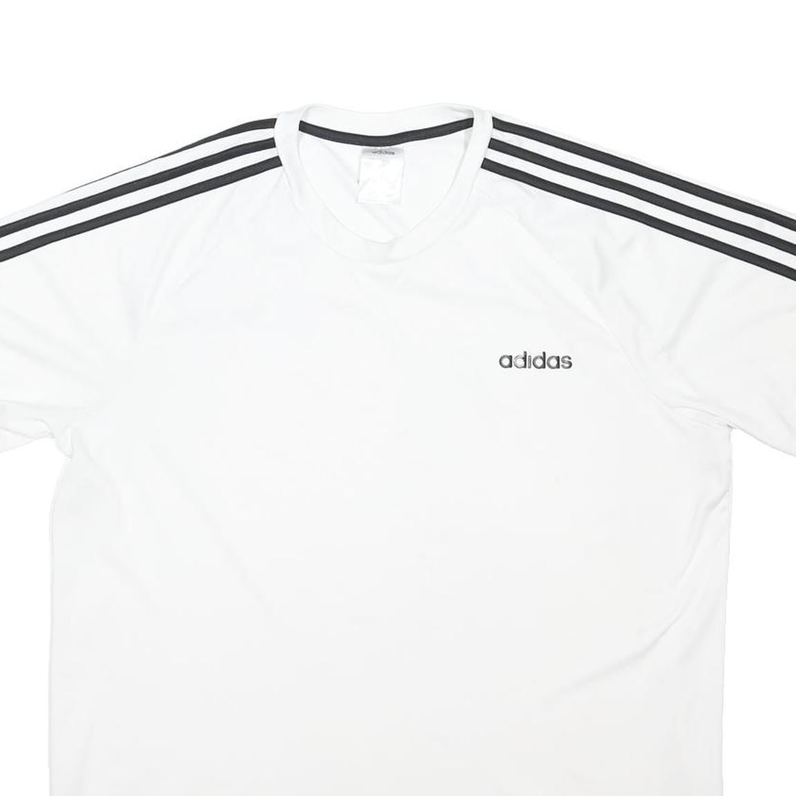 ADIDAS Mens White & Black Classic T-Shirt XL Short Sleeve Crew Neck Sportswear