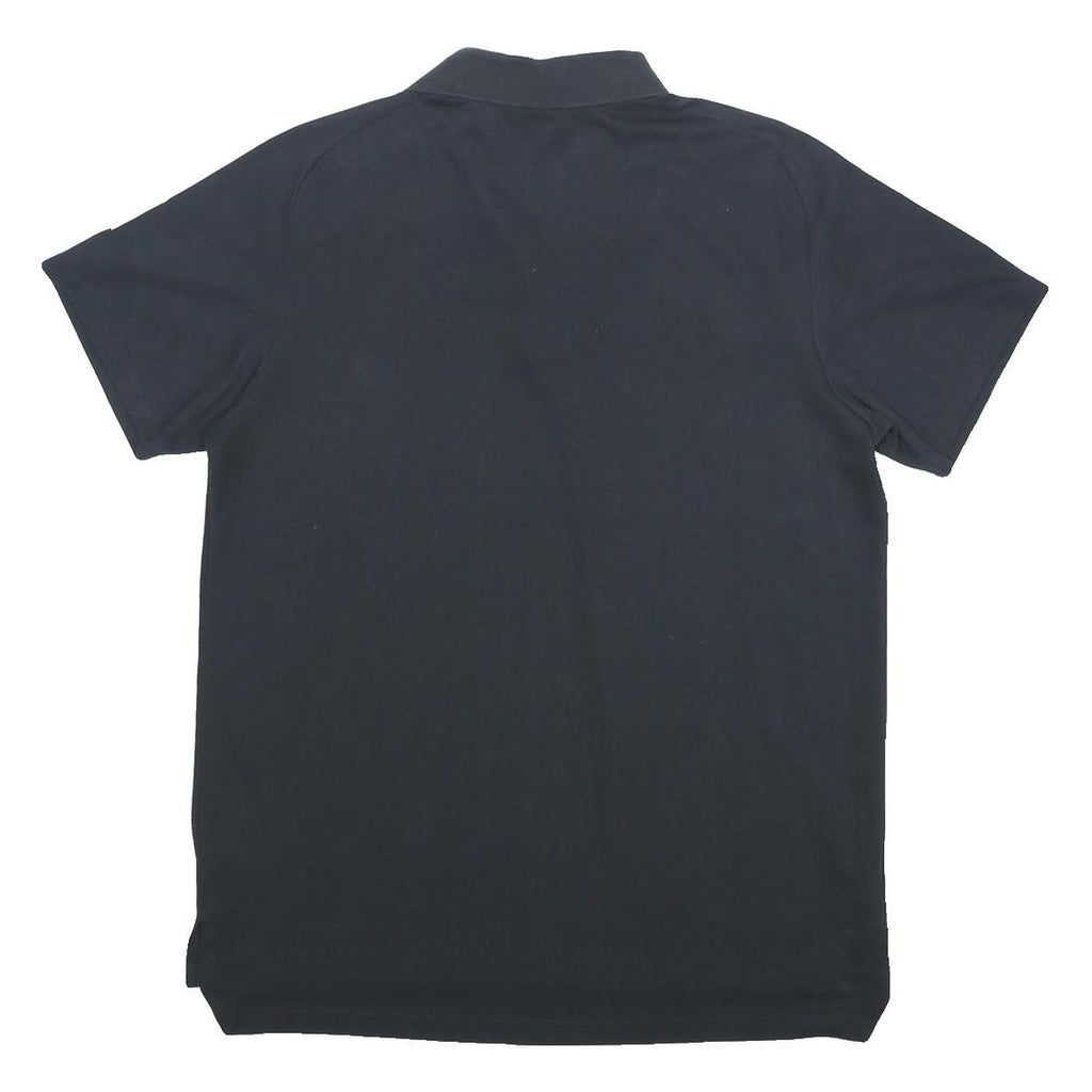 ADIDAS Mens Black Short Sleeve Plain L Cotton Blend Polo Shirt Football Logo