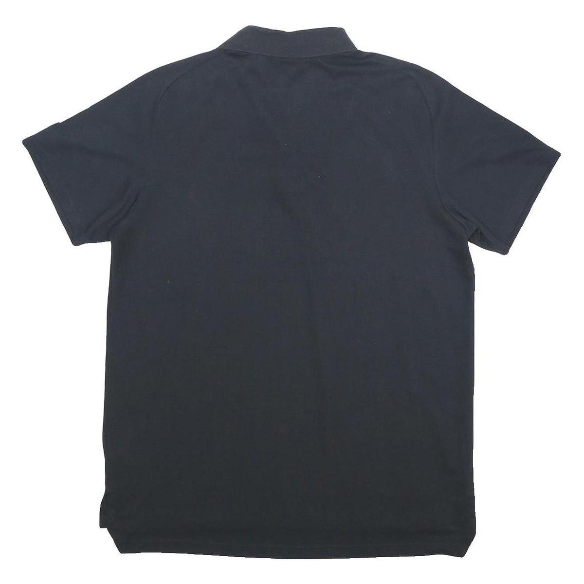 ADIDAS Mens Black Short Sleeve Plain L Cotton Blend Polo Shirt Football Logo