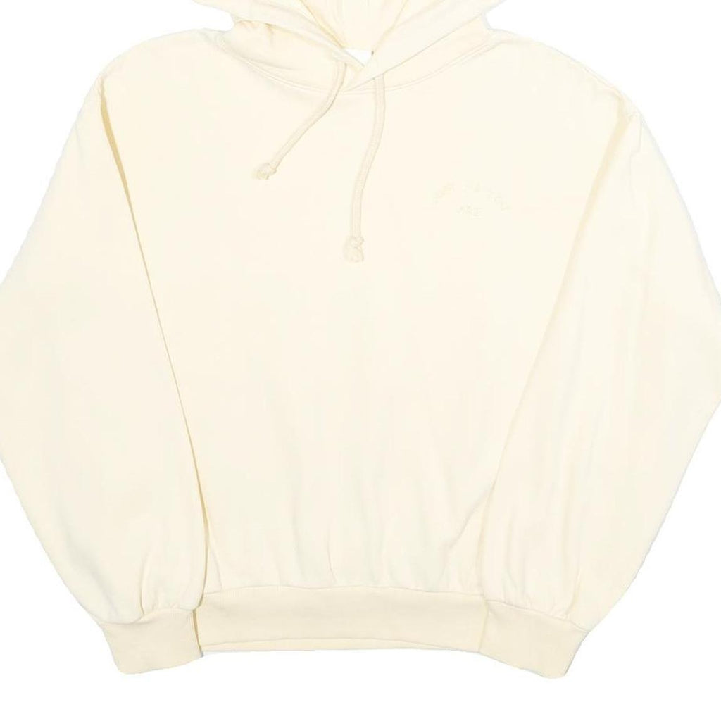H&M Womens Cream Hoodie XS Cotton Blend Pullover Casual Essentials