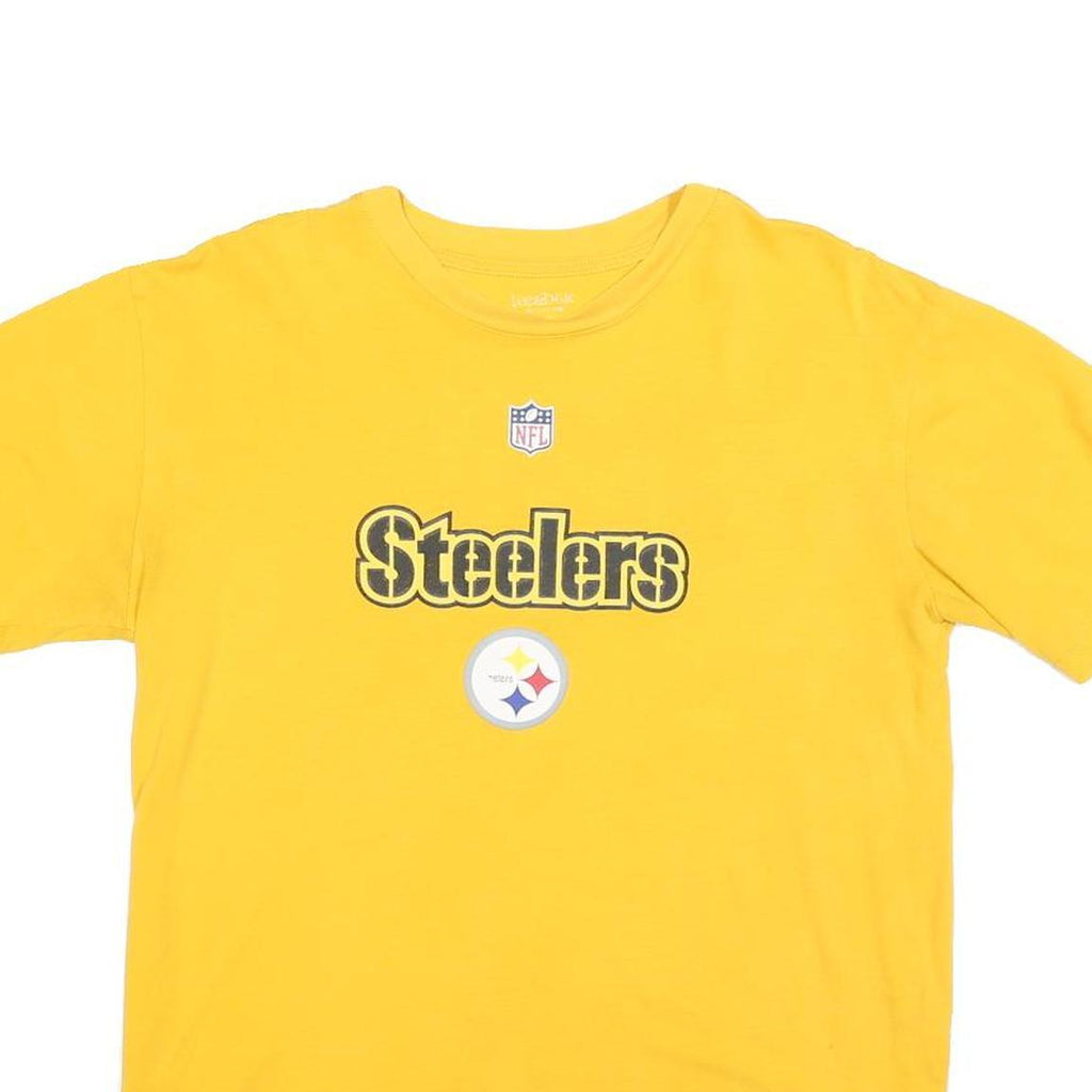 REEBOK Mens Yellow Steelers Graphic T-Shirt S Short Sleeve Crew Neck NFL