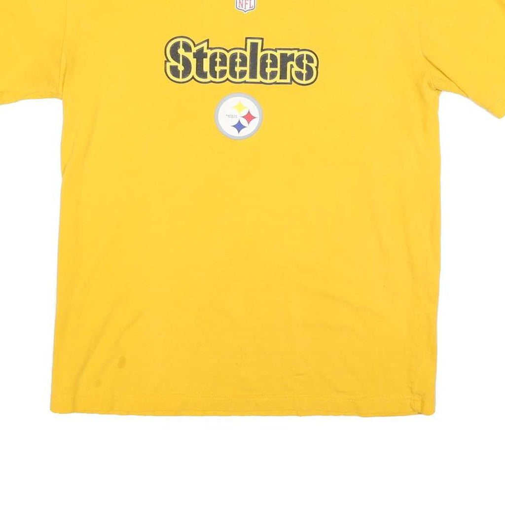 REEBOK Mens Yellow Steelers Graphic T-Shirt S Short Sleeve Crew Neck NFL
