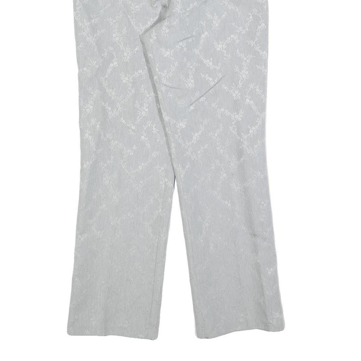 TREND Womens Polyester Blend Grey Regular Fit Straight Leg Trousers W25 L28