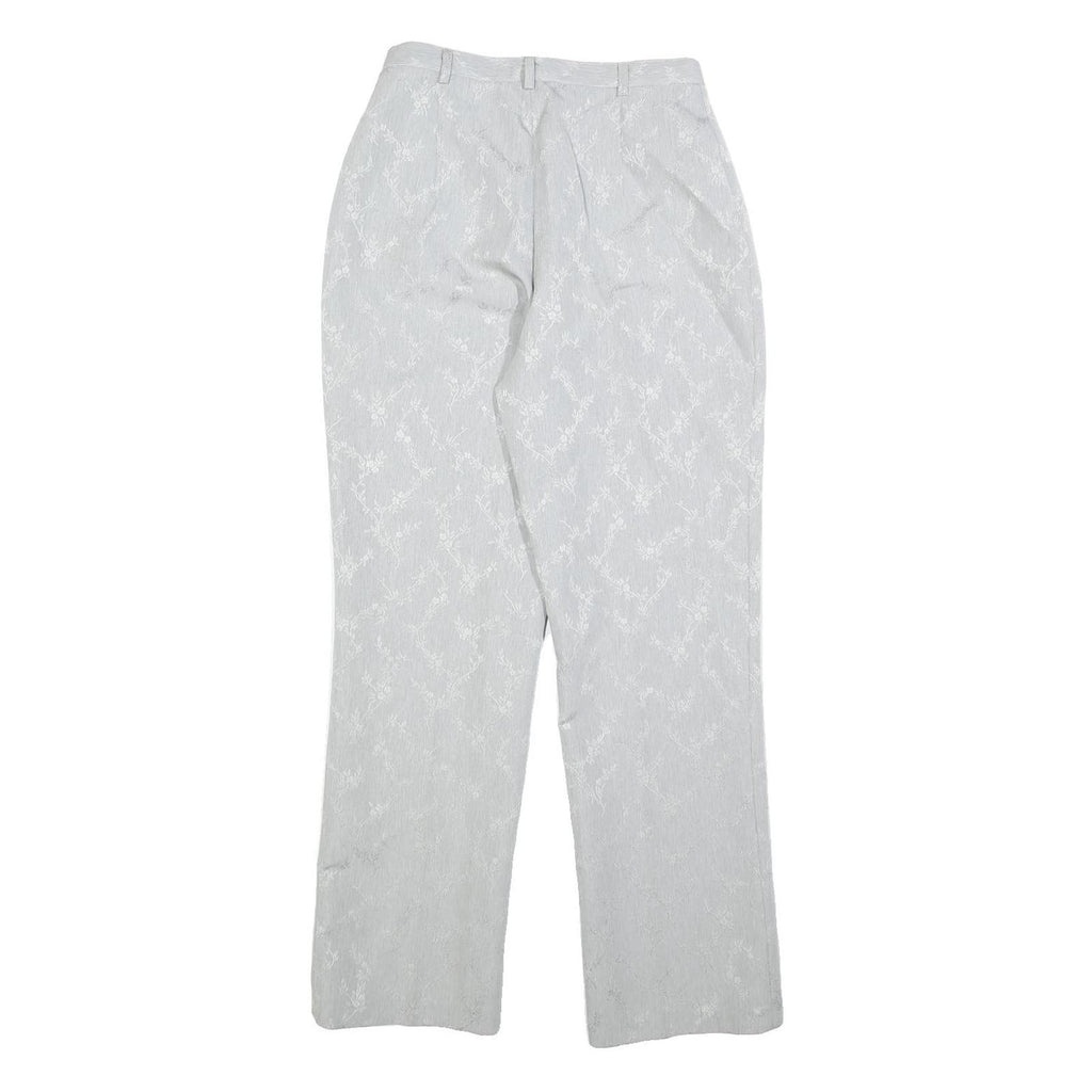 TREND Womens Polyester Blend Grey Regular Fit Straight Leg Trousers W25 L28