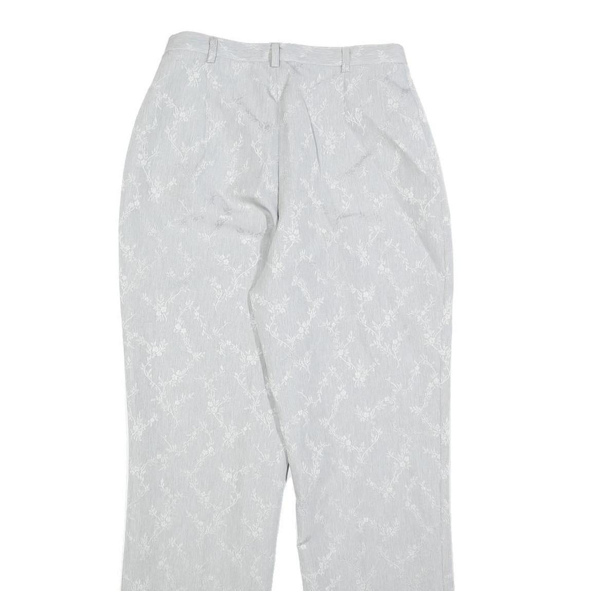 TREND Womens Polyester Blend Grey Regular Fit Straight Leg Trousers W25 L28