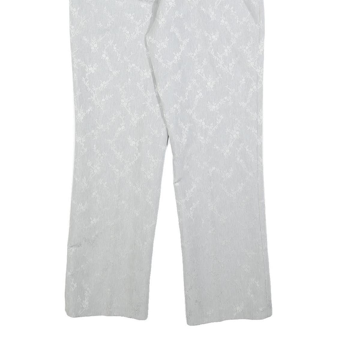 TREND Womens Polyester Blend Grey Regular Fit Straight Leg Trousers W25 L28