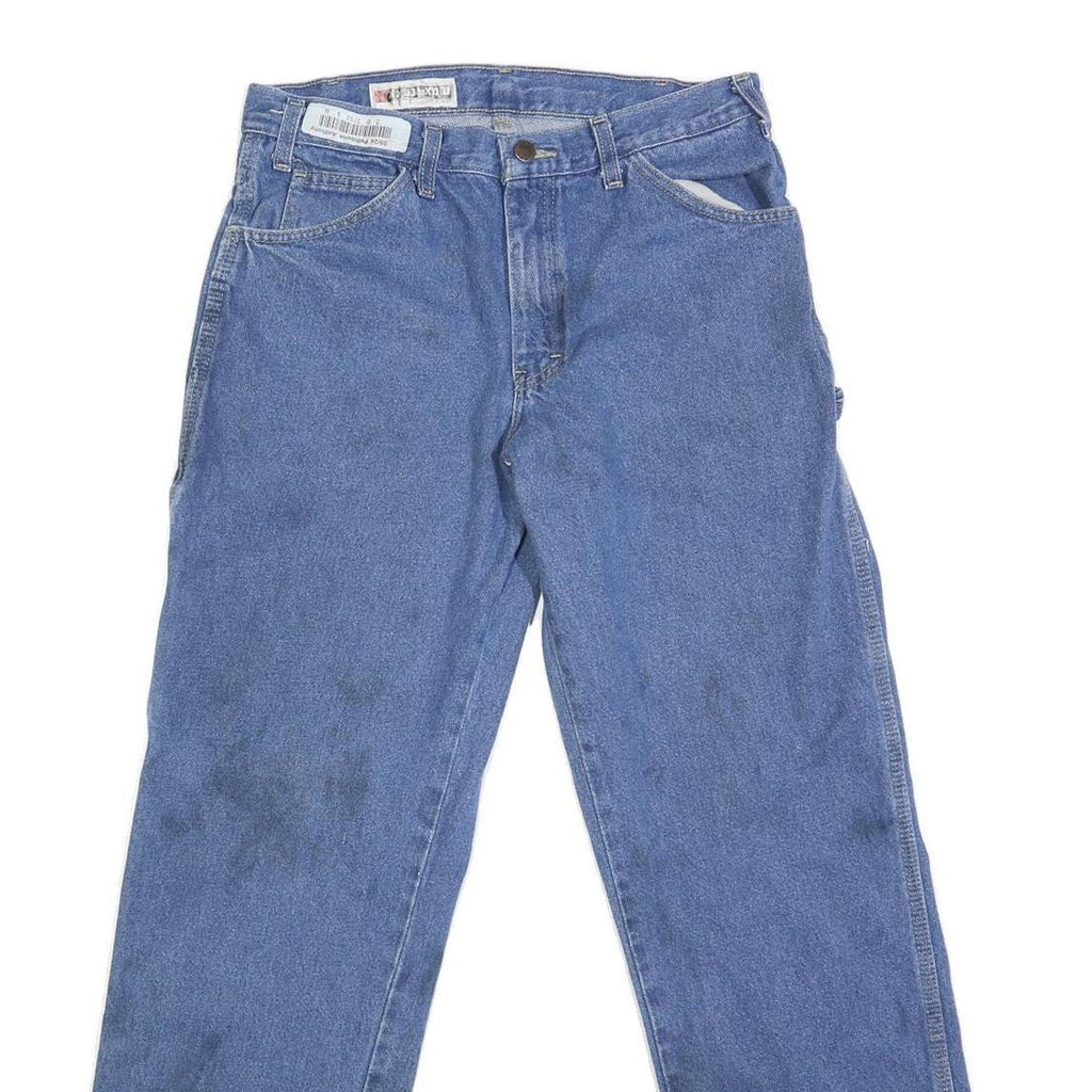 DICKIES Mens Jeans Blue Regular Straight Denim W30 L31 Workwear Zip Closure
