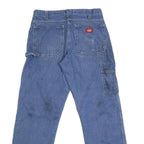 DICKIES Mens Jeans Blue Regular Straight Denim W30 L31 Workwear Zip Closure