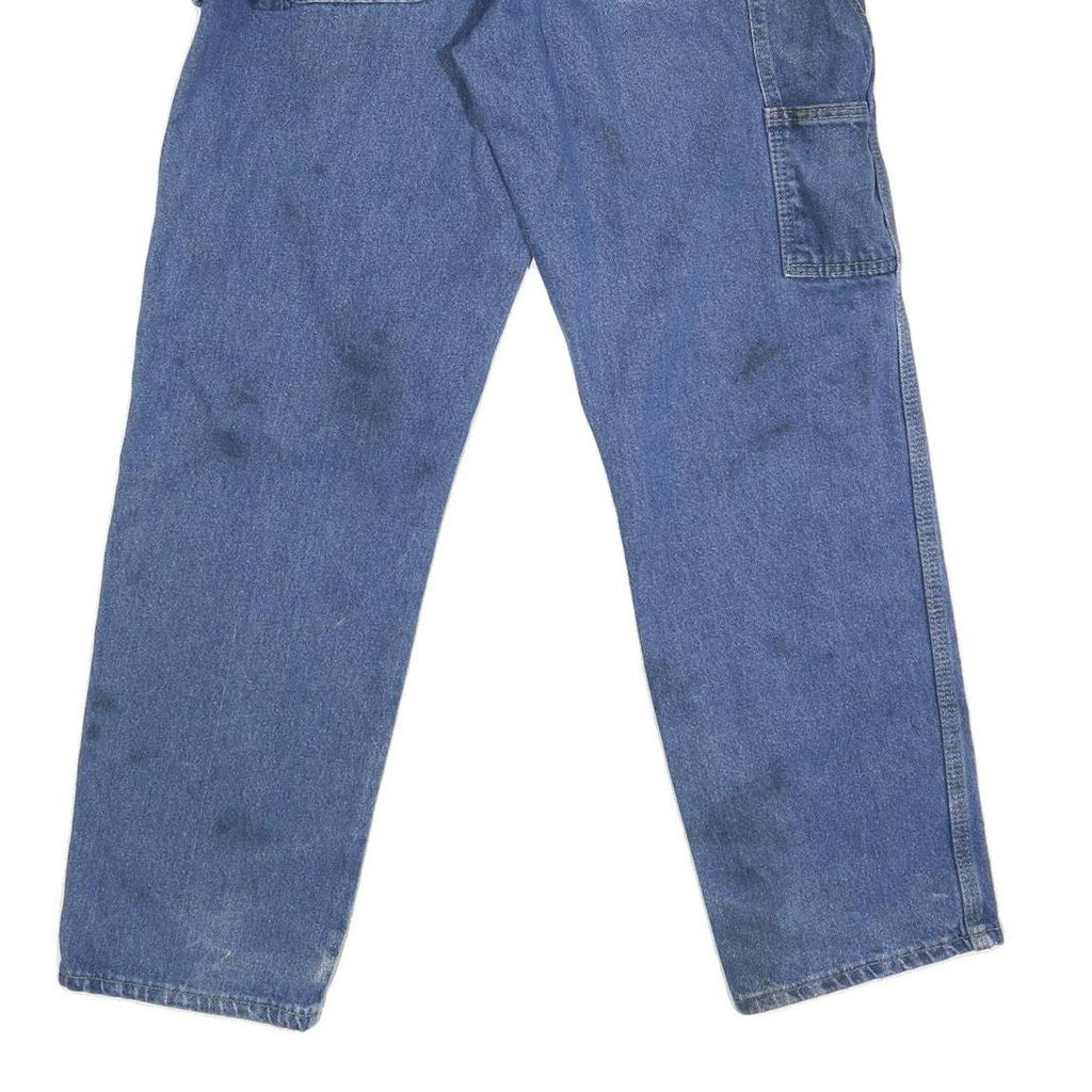 DICKIES Mens Jeans Blue Regular Straight Denim W30 L31 Workwear Zip Closure