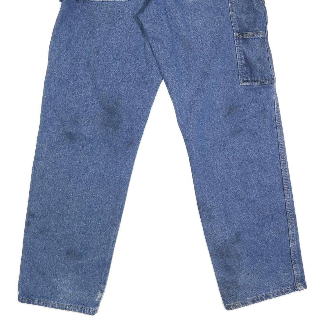 DICKIES Mens Jeans Blue Regular Straight Denim W30 L31 Workwear Zip Closure