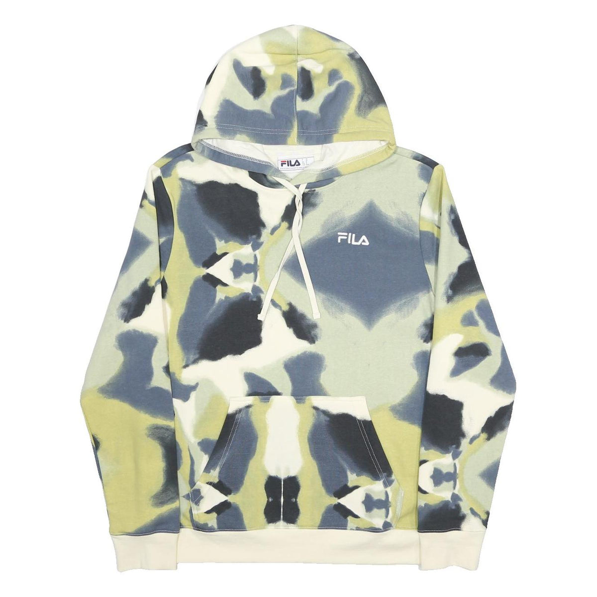 FILA Mens Multi Colour Tie Dye Pullover Hoodie M Cotton Blend Casual