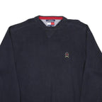 TOMMY HILFIGER Mens Navy Plain Cotton Jumper Crew Neck Basic Knit XL Cotton