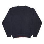 TOMMY HILFIGER Mens Navy Plain Cotton Jumper Crew Neck Basic Knit XL Cotton