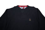 TOMMY HILFIGER Mens Navy Plain Cotton Jumper Crew Neck Basic Knit XL Cotton