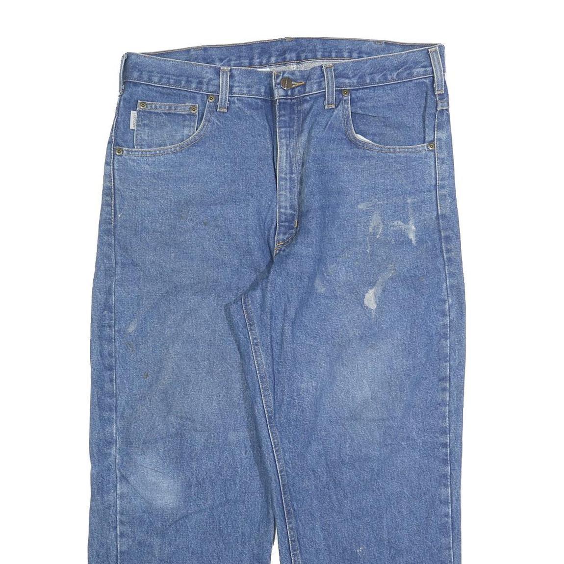 CARHARTT Mens Relaxed Blue Denim Jeans W36 L27 Classic Cotton Blend Zip