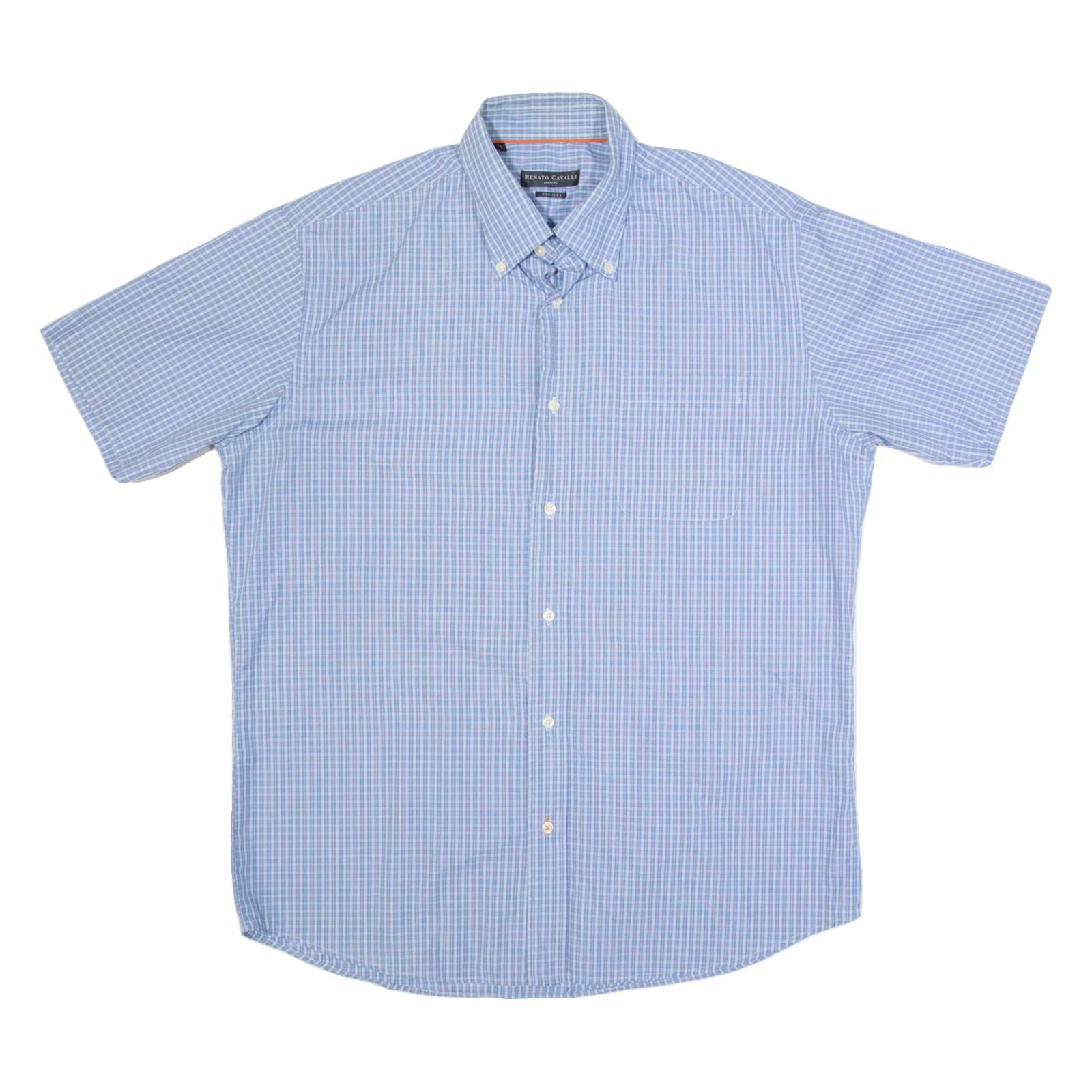 RENATO CAVALLI Mens Shirt Blue Check M