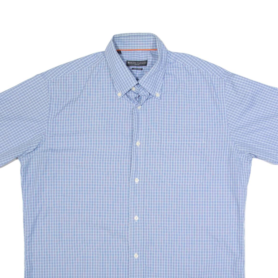 RENATO CAVALLI Mens Shirt Blue Check M