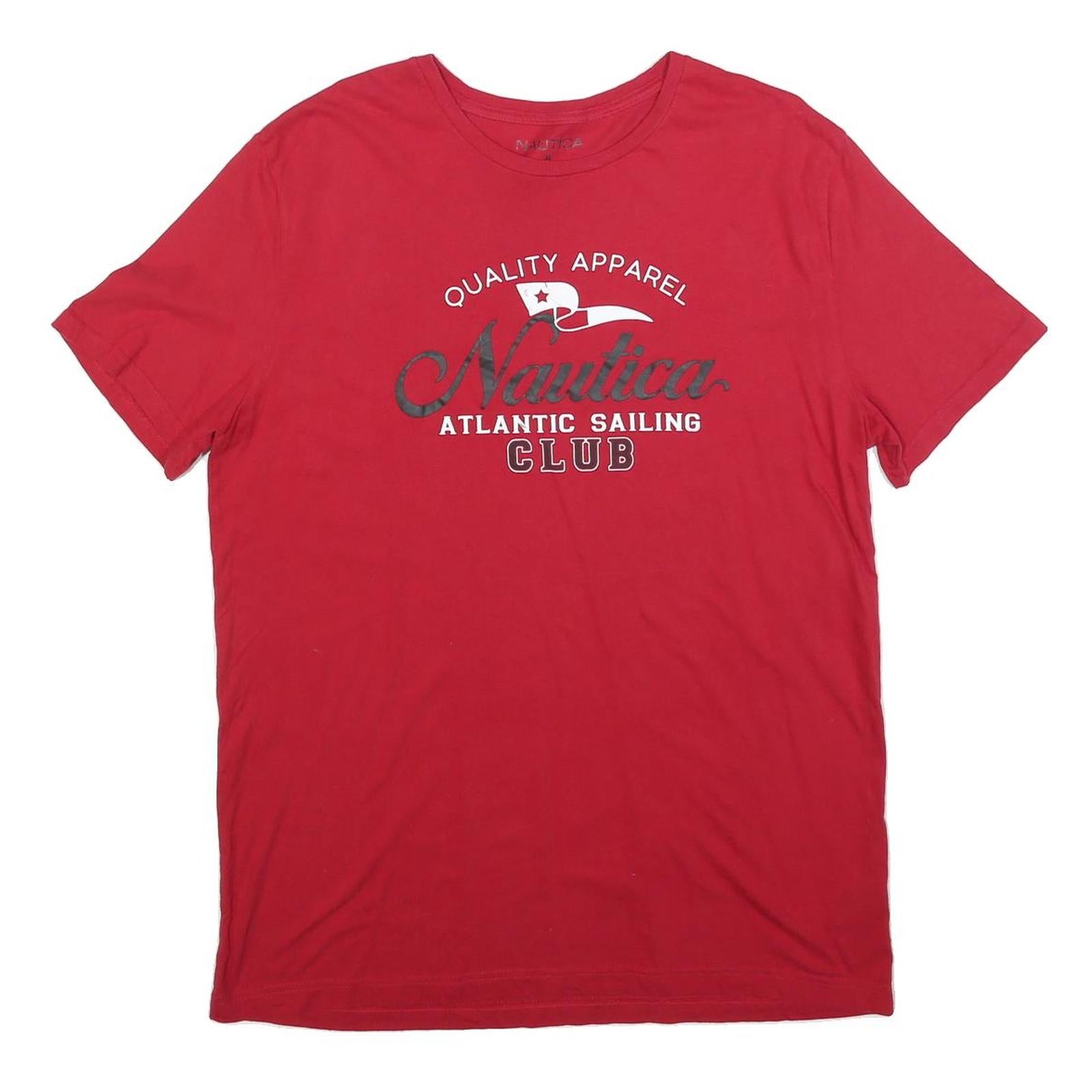 NAUTICA Mens Red Atlantic Sailing Club Graphic T-Shirt XL Short Sleeve Crew Neck