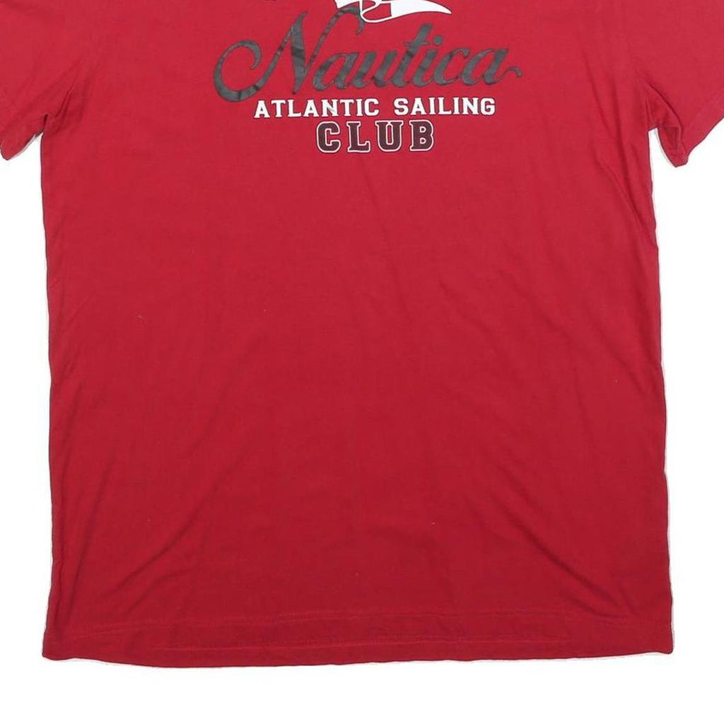 NAUTICA Mens Red Atlantic Sailing Club Graphic T-Shirt XL Short Sleeve Crew Neck