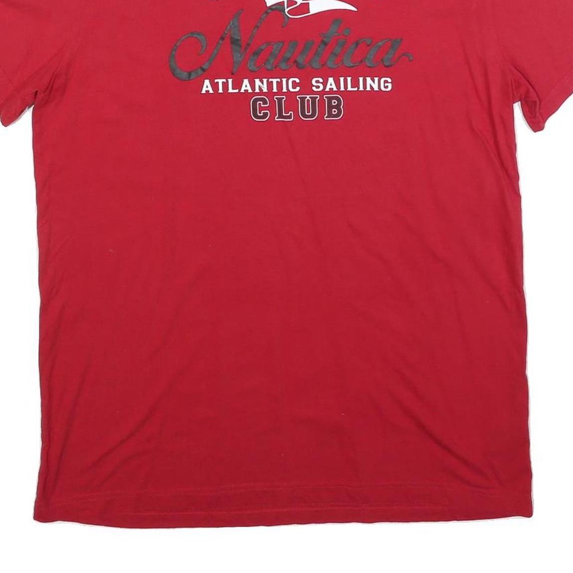 NAUTICA Mens Red Atlantic Sailing Club Graphic T-Shirt XL Short Sleeve Crew Neck